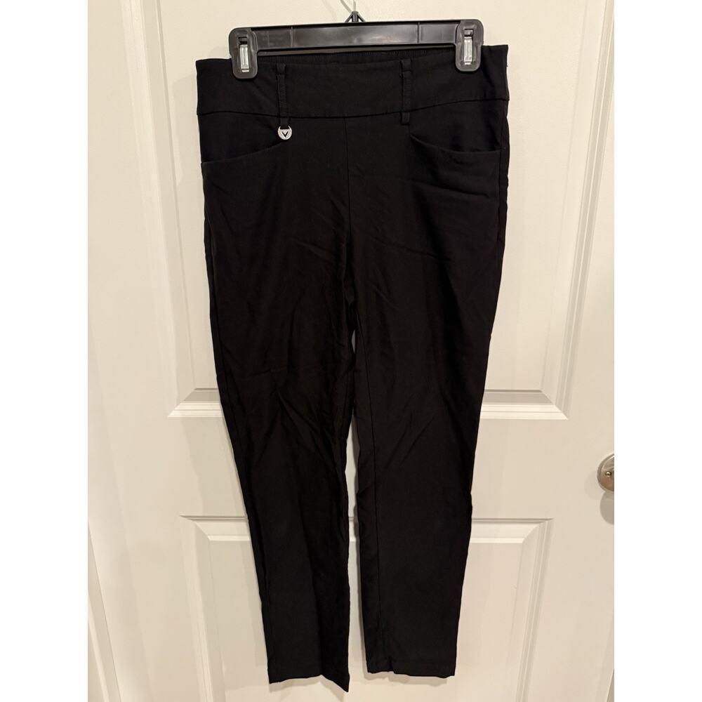 Callaway Ladies Black Golf Performance Flat Front Pants Size Small 29 Comfort